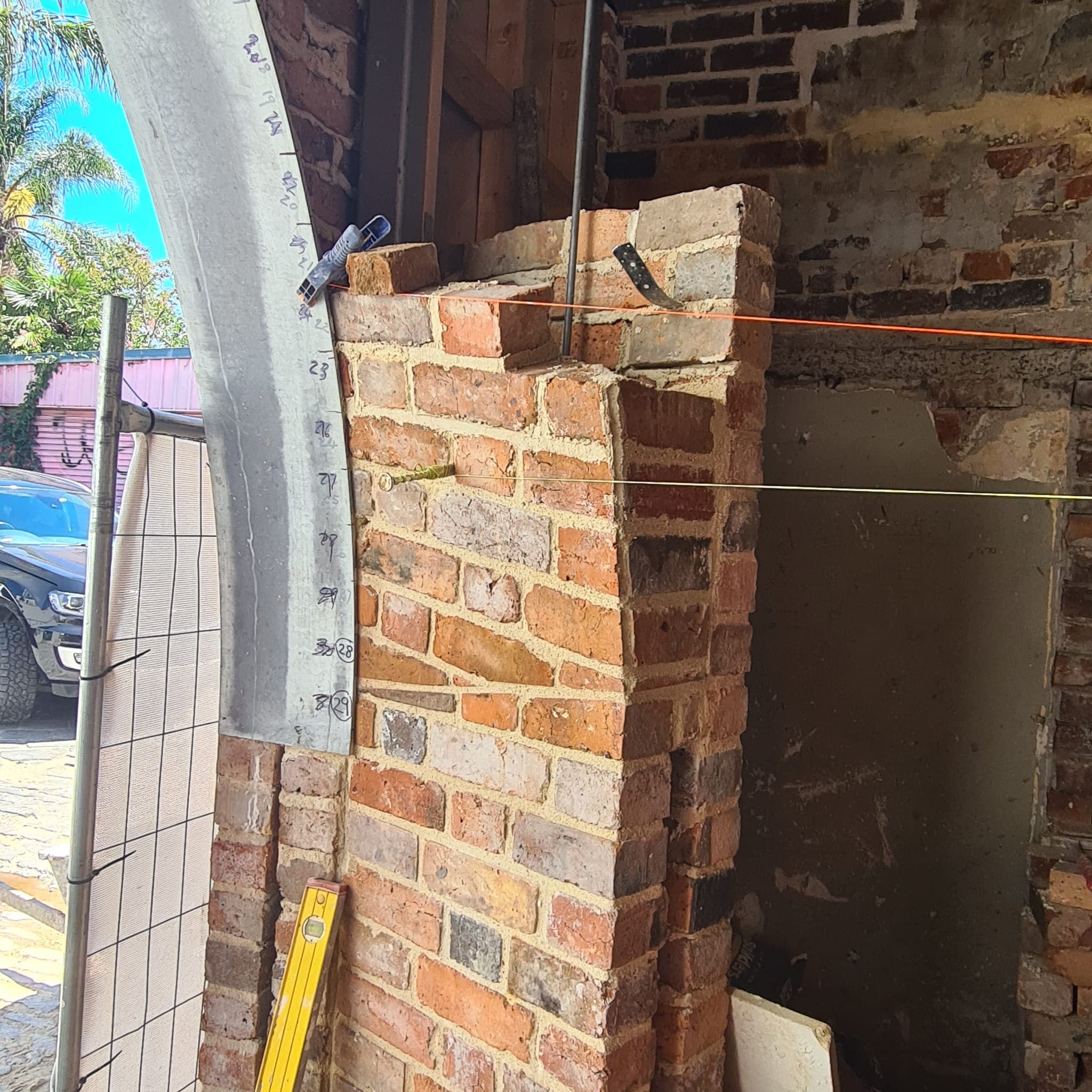 Curved brick vault springing detail in the Fitzroy tunnel by Goodwin Bricklaying