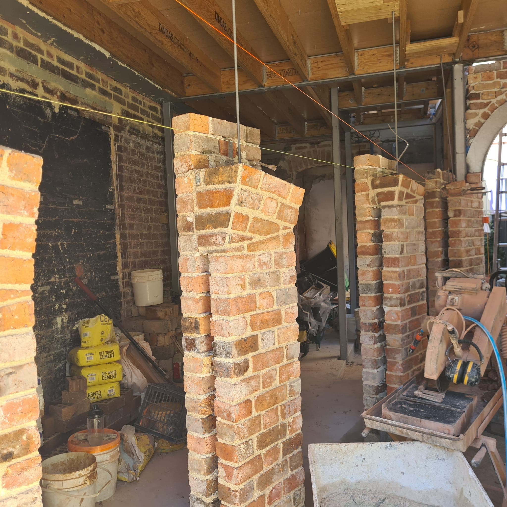 Progress view of the handcrafted Fitzroy brick tunnel by Goodwin Bricklaying
