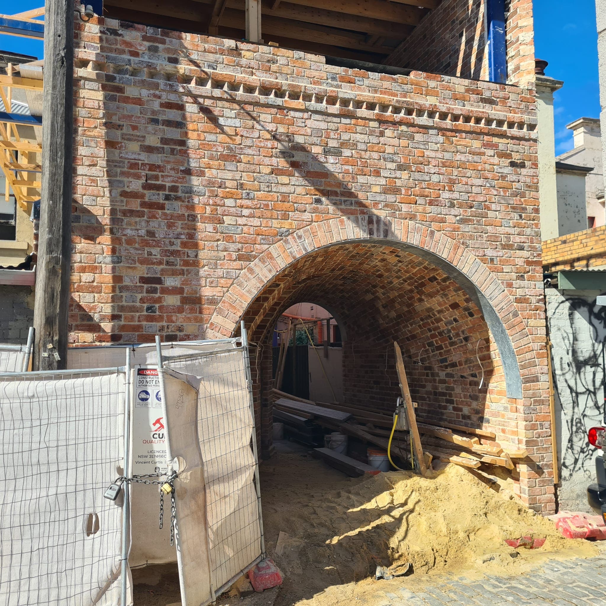Hand-laid brick vaulted ceiling detail for a Toorak residence by Goodwin Bricklaying