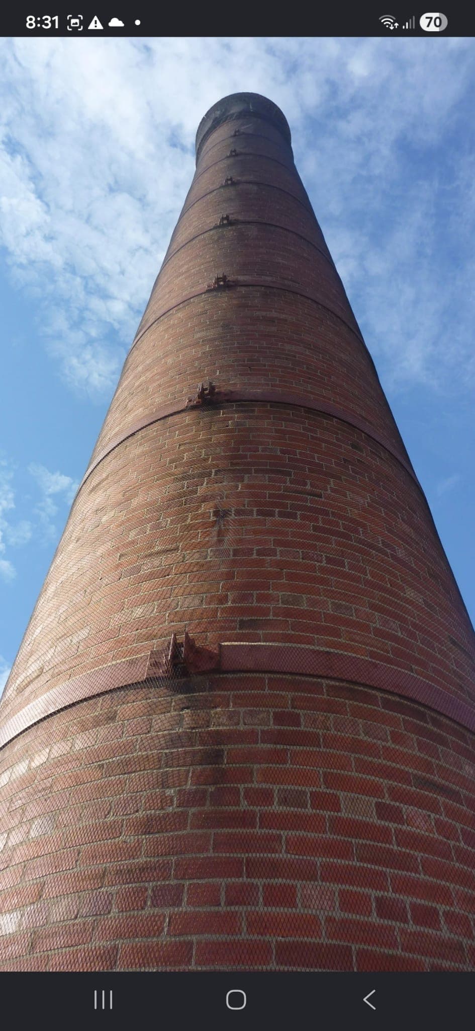 Forty-metre heritage brick chimney stack in Collingwood restored by Goodwin Bricklaying