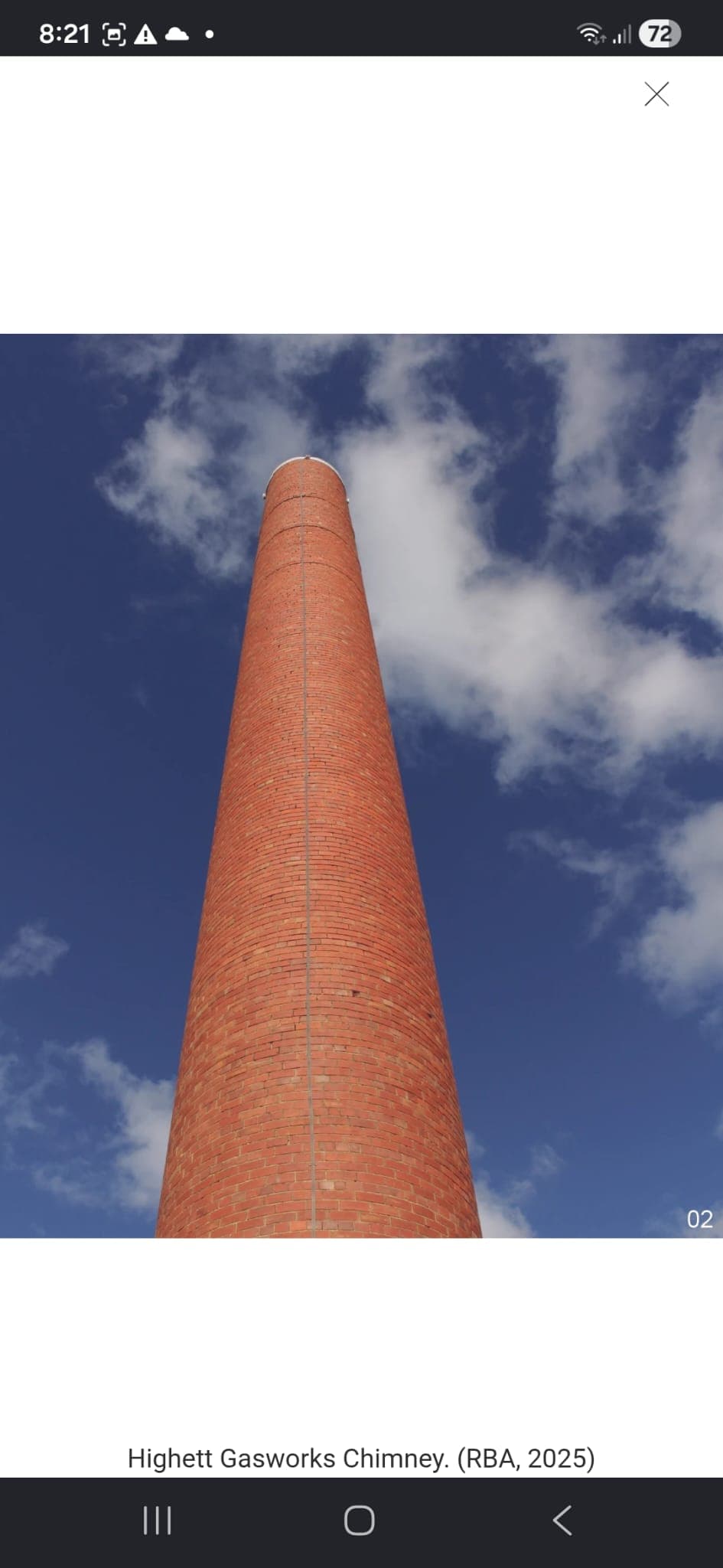 Restored red-brick Highett Gasworks heritage chimney by Goodwin Bricklaying