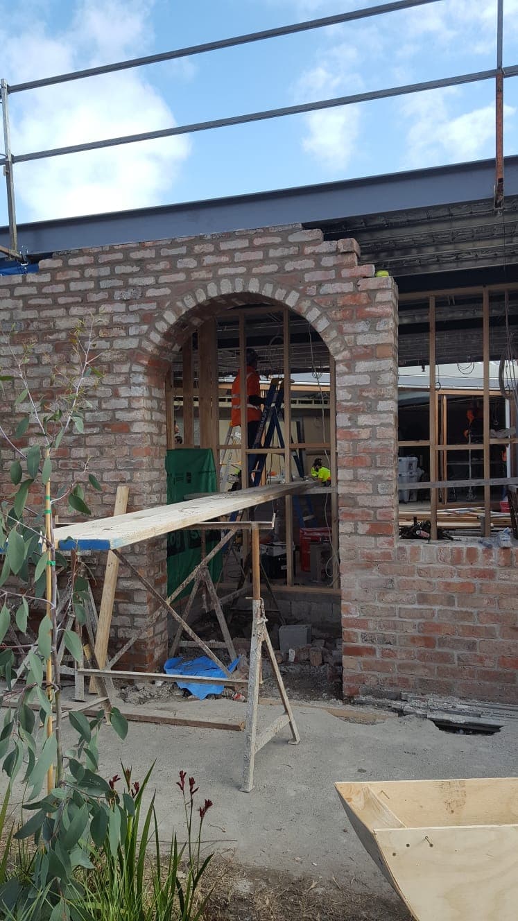 New arched brick opening built into a period home during renovation by Goodwin Bricklaying, Melbourne