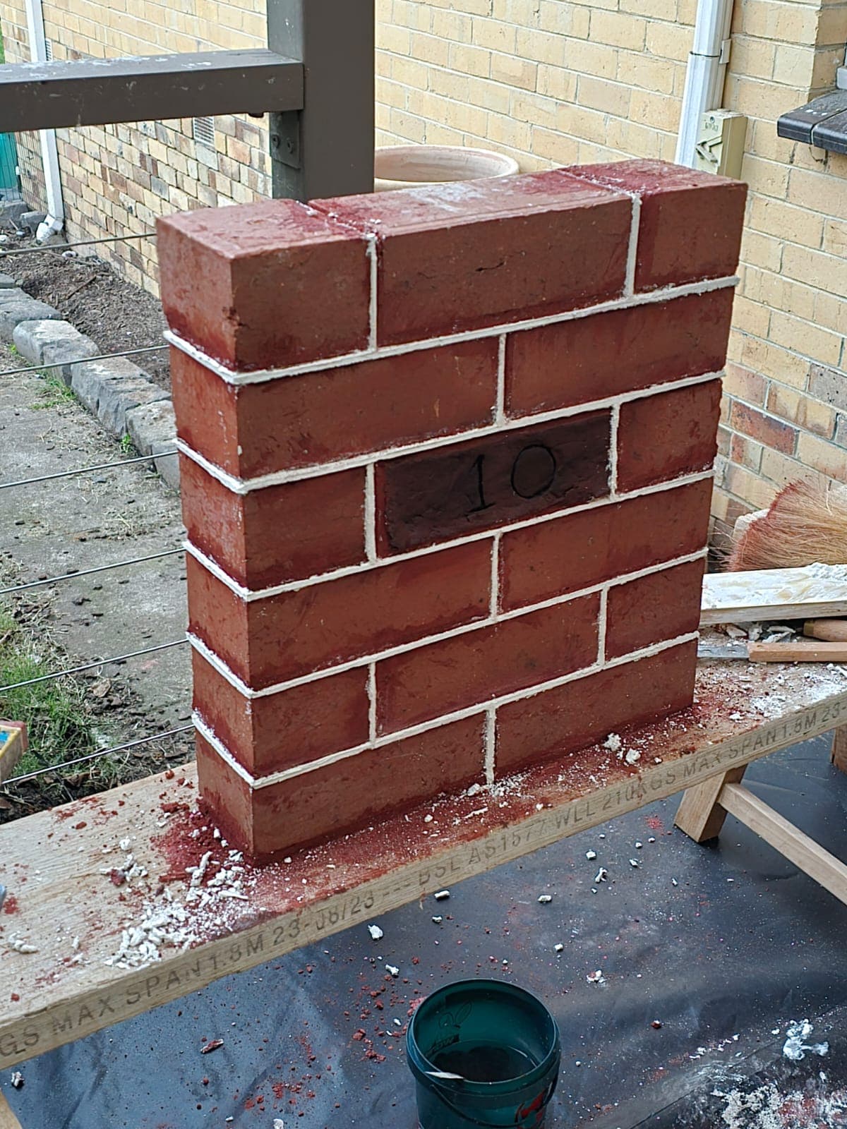 Restored tuck pointing on a Victorian-era brick wall by Goodwin Bricklaying